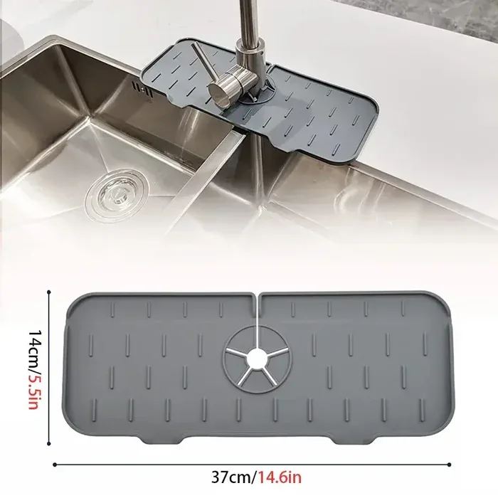 Faucet mat in kitchen