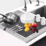 Foldable Stainless Steel Roll-Up Dish Drying Rack - Image 5